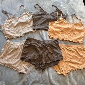 Women's Intimates & Sleepwear Set - Gray, Black, Tan